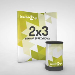 Ścianka reklamowa pop-up łukowa 2x3 z trybunką | scianki24.pl