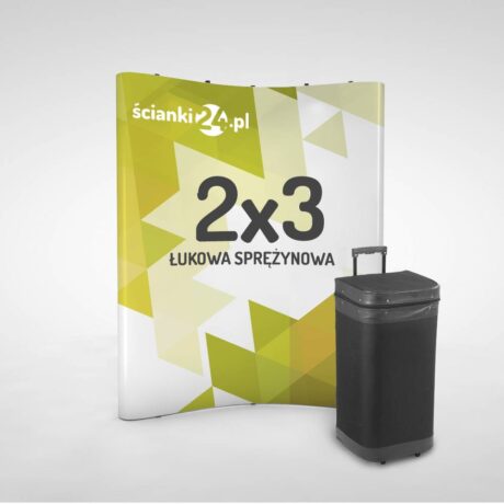 Ścianka reklamowa pop-up łukowa 2×3 z kufrem transportowym | scianki24.pl