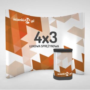 Ścianka reklamowa pop-up łukowa 4x3 z trybunką | scianki24.pl